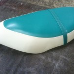Scooter Seat in Green and White Vinyl