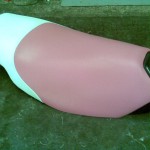 Scooter Seat in Pink and White Vinyl